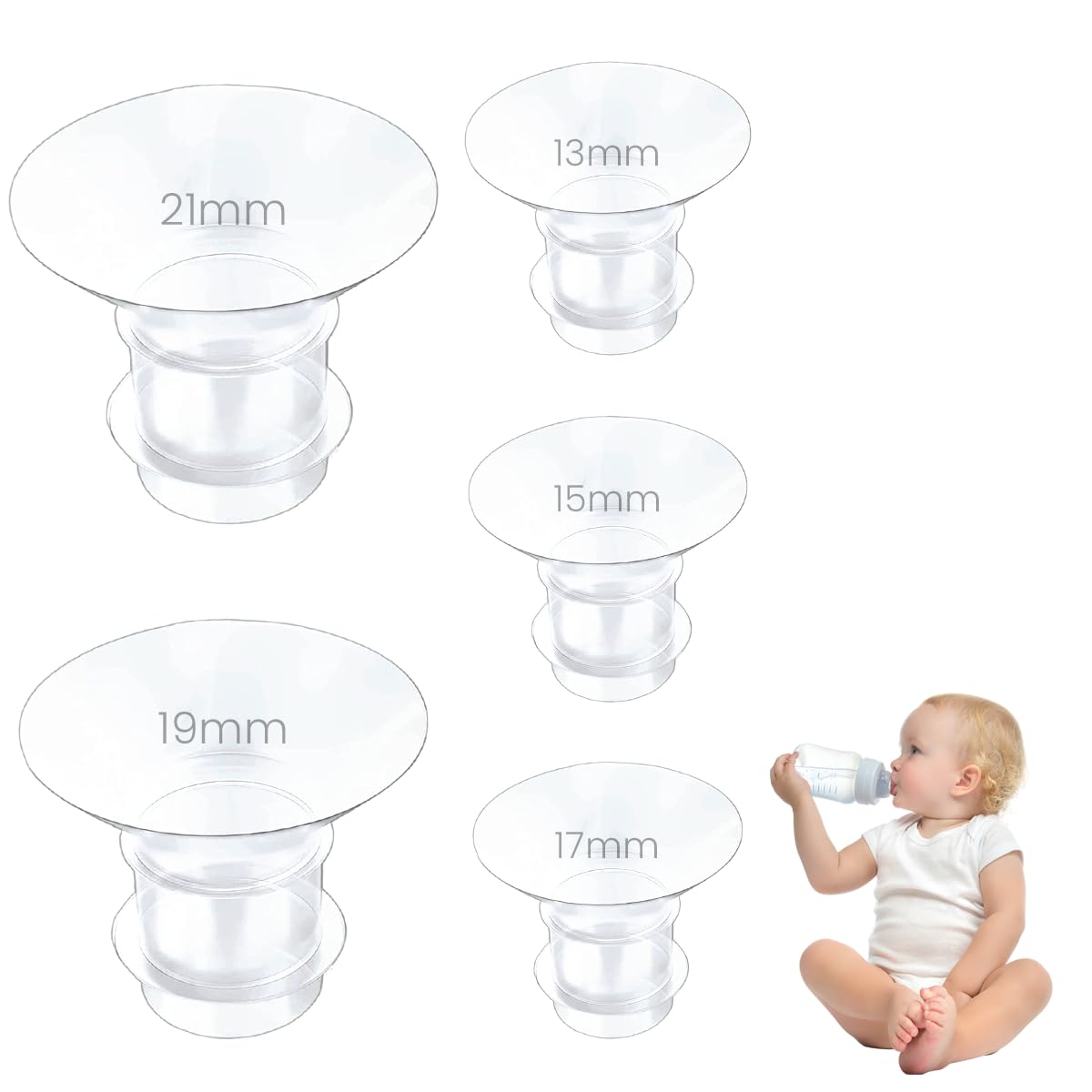 HASTHIP 4pcs Breast Pump Accessories for Breast Pump, 19mm Flange Inserts Suit for Medela, Spectra 24mm Shields/Flanges, Breast Shields, Shaped Around You for Comfortable and Efficient Pumping HASTHIP 4pcs Breast Pump Accessories for Breast Pump, 19mm Flange Inserts Suit for Medela, Spectra 24mm Shields/Flanges, Breast Shields, Shaped Around You for Comfortable and Efficient Pumping